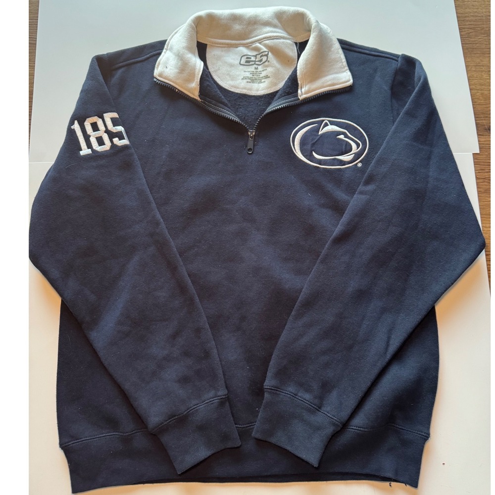 E5 Penn State Nittany Lions Navy Blue Quarter Zip Sweatshirt Womens Medium 1855